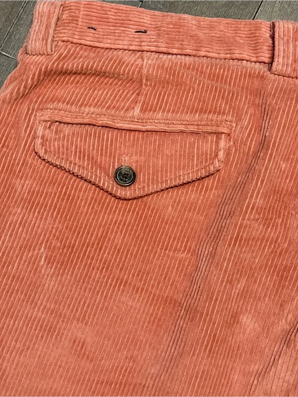 Brooks Brothers Brooksgate Corduroy Pants 36x32 Salmon Coral Straight NWT